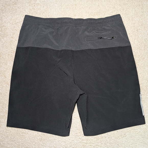 Kenneth Cole Black and Gray Athletic Board Shorts - Picture 3 of 6